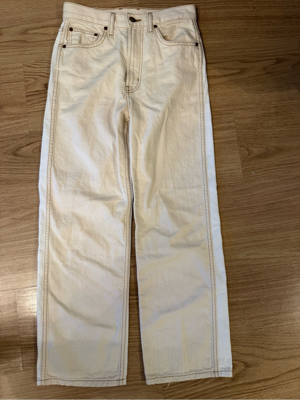 B Sides Plein Two Toned White/Cream Jeans Size 26
